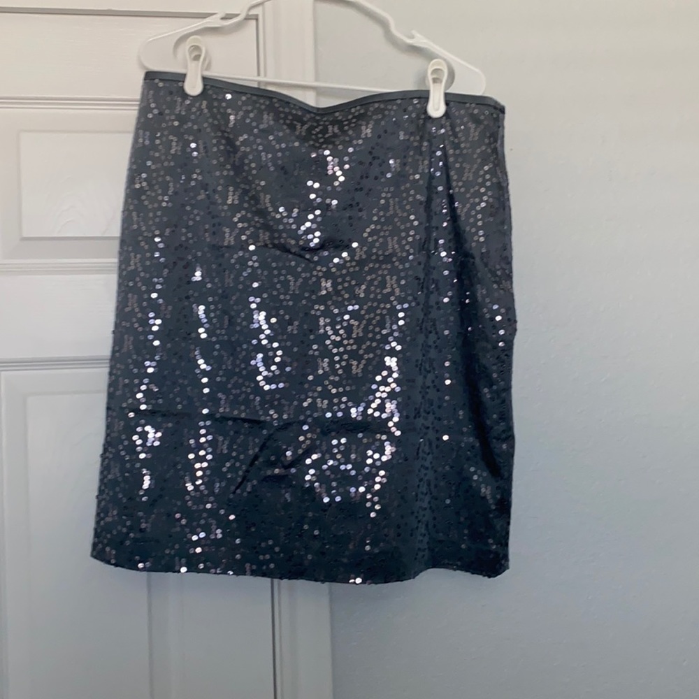 Charcoal/Dark Grey Sequins Skirt